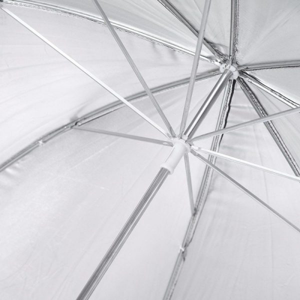 Серебристый зонт с мелким куполом на отражение